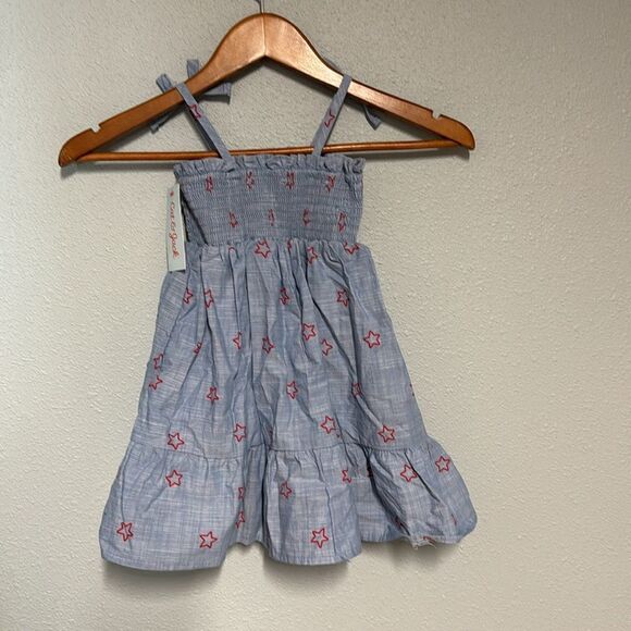 CAT & JACK 4th Of July Chambray Stars Dress *NEW* - Picture 9 of 9